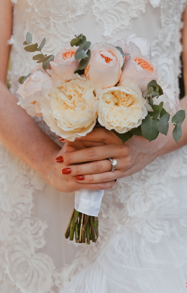 elegant bridal bouquet with David Austin English roses
