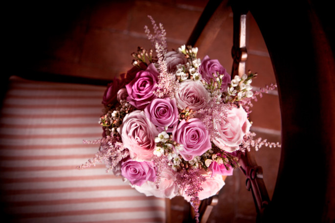 pink bridal bouquet Florence Tuscany