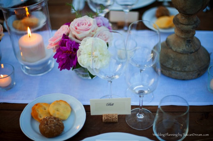 rustic wedding table set up