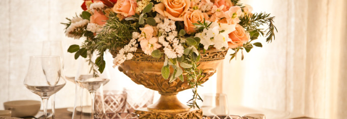 lush wedding reception flowers Tuscany