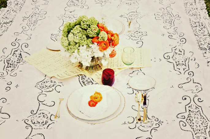 orange and tuscan yellow wedding centerpiece