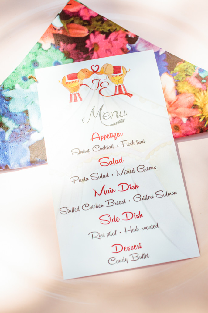 wedding menu card