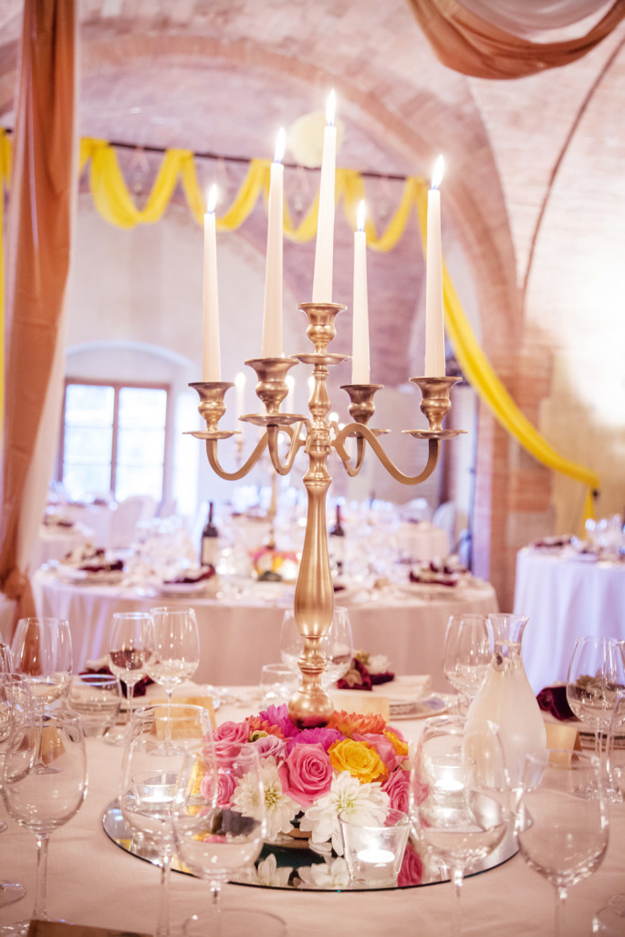 candelabra wedding centertable Siena Tuscany