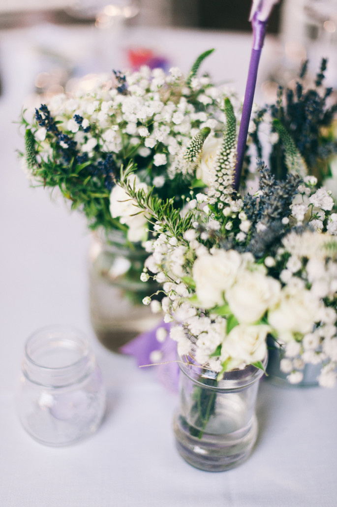 wedding centerpiece with lavender