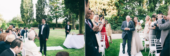 walking down the aisle wedding in Tuscany