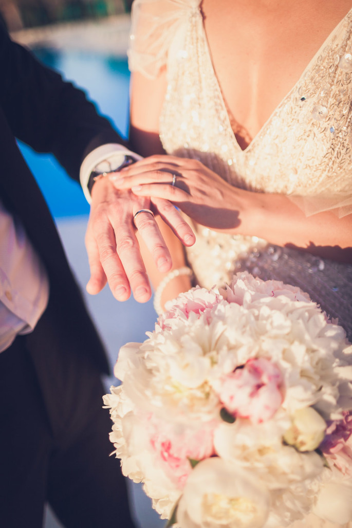 peonies hand tied bridal bouquet