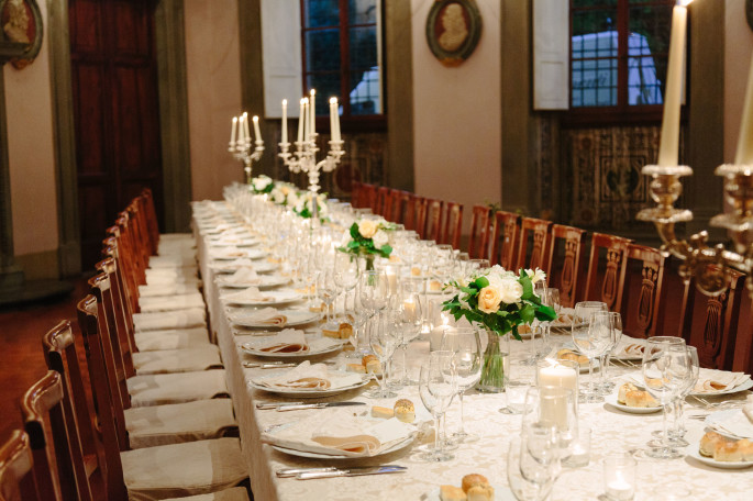 wedding reception table decor Florence Tuscany