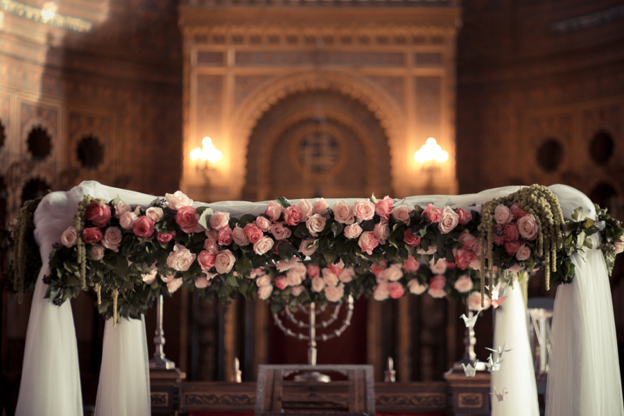 Jewish wedding Huppah flowers Florence Tuscany
