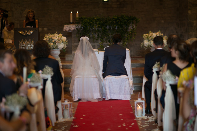 wedding church flowers Tuscany