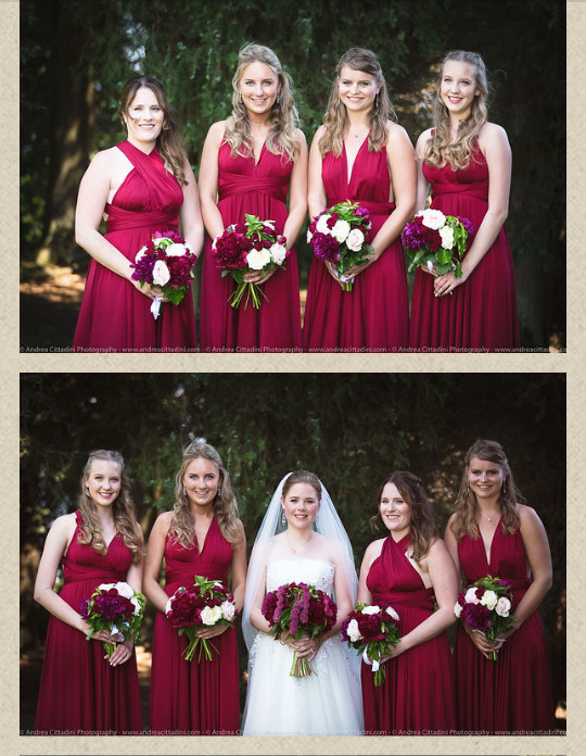 burgundy bridesmaids dresses