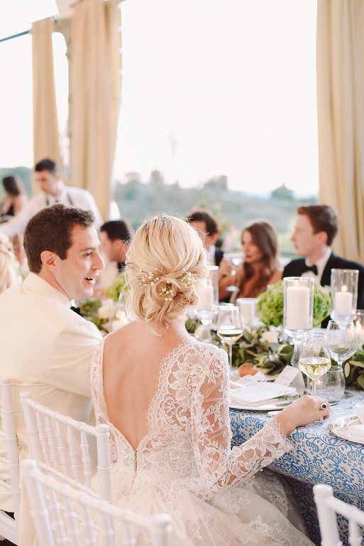 wedding reception table decor Florence Tuscany